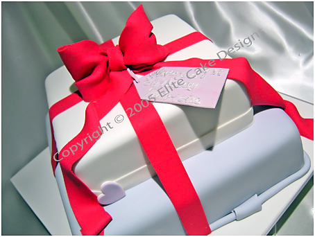 21st Birthday Cake on Beautiful And Elegant Cake Design Of A Gift Box Featuring