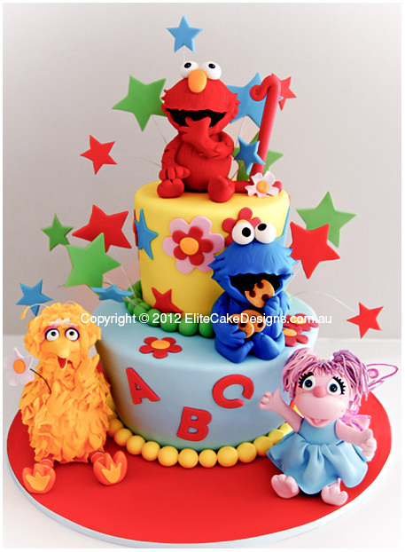 Sesame St Elmo Birthday cake for kids