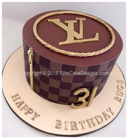 Louis Vuitton LV Logo Birthday Cake | 30th, 40th, 50th Birthday Cakes by EliteCakeDesigns Sydney