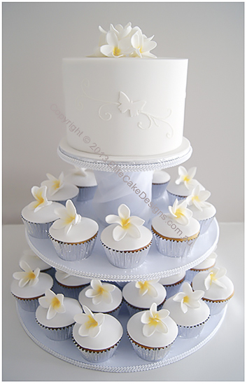 Frangipani Wedding Cupcakes Elegant Wedding Cakes Wedding Floral Cakes 