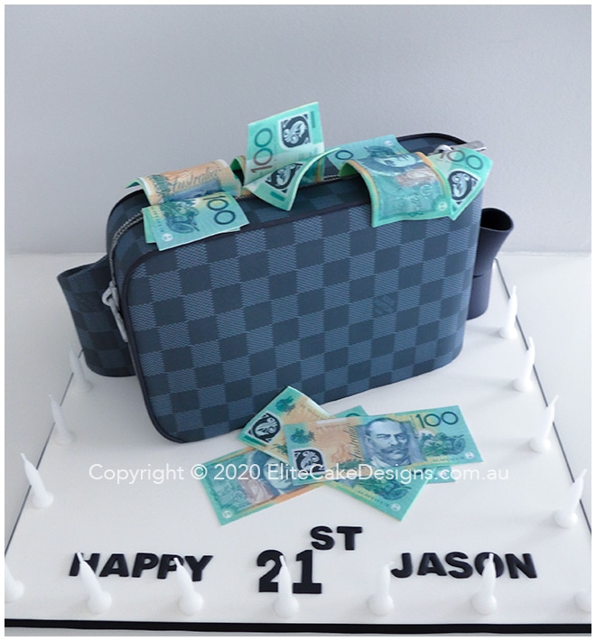 Louis Vuittom mend bag Birthday Cake, uniquely designed by EliteCakeDesigns  Sydney