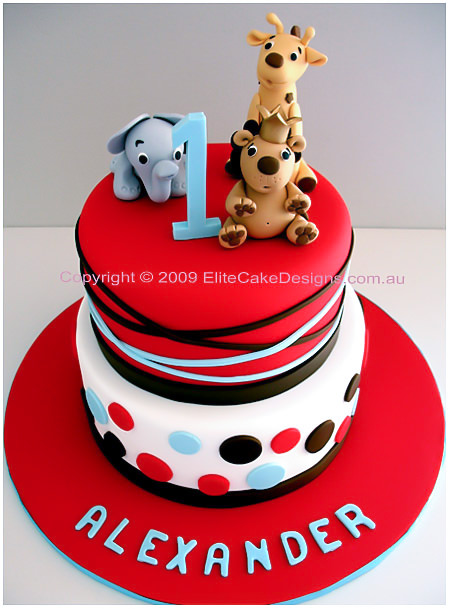 Safari-jungle kids birthday cake
