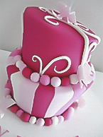 Pink butterfly Christening cake for girls