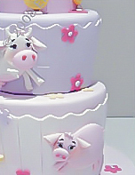 farm animals christening cake