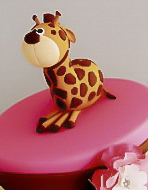 Giraffe Theme Dessert Buffet Christening Cake for girl