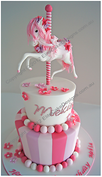 Carousel horse christening cake