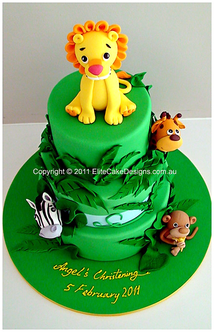 Jungle-Safari theme Christening Cake
