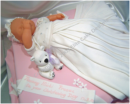 Sleeping Baby Girl Christening Cake Sydney