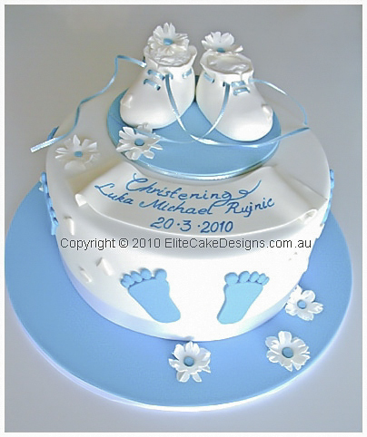 Baby booties Christening Cake for boys