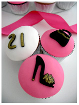 Fashion Theme 21st Birthday Cupcakes