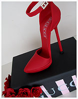 red stiletto shoebox cake for 30th, 40th and 50th birthday