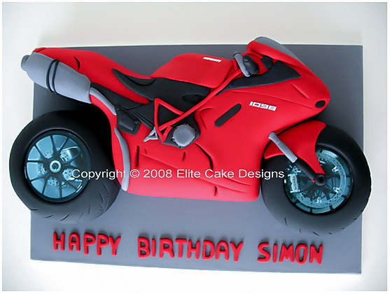 Ducati racing motorbike novelty cake