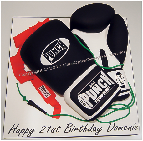 Punch Boxing Gloves men's novelty birthday cake