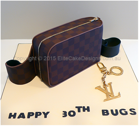 Louis Vuitton bum bag cake uniquely designed by EliteCakeDesigns Sydney